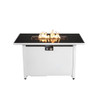 Outdoor 43" Rectangular Fire Pit Table With Adjustable Flame Control - White Outdoor 43" Rectangular Fire Pit Table With Adjustable Flame Control - White