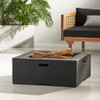 Outdoor Square Mgo Wood Burning Fire Pit - Dark Gray Outdoor Square Mgo Wood Burning Fire Pit - Dark Gray