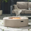 Modern Lightweight Concrete Outdoor Circular Fire Pit 50,000 Btu