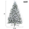 7Ft Snow Flocked Hinged Artificial Christmas Tree With Fluffy Branches And Snow Tips - White 7Ft Snow Flocked Hinged Artificial Christmas Tree With Fluffy Branches And Snow Tips - White