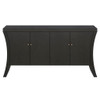 Refined Industrial 4 Door Credenza With Arc Legs & Bronze Clasps