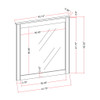 Lorenzo - Large Scale Mirror With Sleek Frame And Glittered Detailing - Silver Lorenzo - Large Scale Mirror With Sleek Frame And Glittered Detailing - Silver