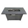 Sleek Outdoor Gas Fire Pit Table With Durable Construction And Lid - Gray