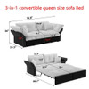 Queen Pull Out, 3 In 1 Convertible Sleeper Tufted Sofa & 2 Soft Pillows Queen Pull Out, 3 In 1 Convertible Sleeper Tufted Sofa & 2 Soft Pillows