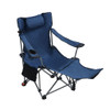 Outdoor Camping Chair With 3 Level Reclining, Side Pockets & Cup Holder, Folding With Carry Bag - Dark Blue Outdoor Camping Chair With 3 Level Reclining, Side Pockets & Cup Holder, Folding With Carry Bag - Dark Blue