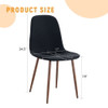 Luxury Simple Chair (Set of 4) Linen Cotton High Resilience Dining Chair With Metal Color Leg - Black / Walnut Luxury Simple Chair (Set of 4) Linen Cotton High Resilience Dining Chair With Metal Color Leg - Black / Walnut