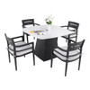 Outdoor Patio Dining Set, Squircle Dining Table, Dining Chairs With Sunbrella Cushions Outdoor Patio Dining Set, Squircle Dining Table, Dining Chairs With Sunbrella Cushions