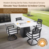 Outdoor Patio Dining Set, Squircle Dining Table, Dining Chairs With Sunbrella Cushions Outdoor Patio Dining Set, Squircle Dining Table, Dining Chairs With Sunbrella Cushions