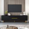 Minimalist TV Stand For TVs Up To 85", Modern Entertainment Center Media Console With 4 Spacious Cabinets For Living Room Minimalist TV Stand For TVs Up To 85", Modern Entertainment Center Media Console With 4 Spacious Cabinets For Living Room
