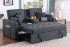 Cody II - Convertible Sleeper Loveseat With Cup Holder, Charging Ports and Pocket - Dark Gray Cody II - Convertible Sleeper Loveseat With Cup Holder, Charging Ports and Pocket - Dark Gray