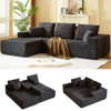 Modular Sectional Sofa With Chaise, L Shaped Cloud Couch With Deep Seat, Sectional Couches For Living Room - Black Modular Sectional Sofa With Chaise, L Shaped Cloud Couch With Deep Seat, Sectional Couches For Living Room - Black