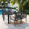 Outdoor Patio Furniture Dining Set With Sunbrella Fabric, Rectangular Table With Umbrella Hole Outdoor Patio Furniture Dining Set With Sunbrella Fabric, Rectangular Table With Umbrella Hole