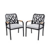 Outdoor Patio Stationary Dining Chairs With Outdoor Grade Sunbrella Cushions, Branch Like Backrest (Set of 2) - Bourbon Brown Outdoor Patio Stationary Dining Chairs With Outdoor Grade Sunbrella Cushions, Branch Like Backrest (Set of 2) - Bourbon Brown