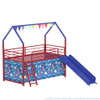 Jack - House Loft Bed With Slide And Curtain Set