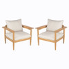 Terassi - Outdoor Lounge Chair (Set of 2) With Cushions - Beige / Light Teak