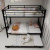 Metal Bunk Bed For Kids, Convertible Bedframe With Ladders & Guardrail