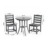 3 Piece Outdoor Dining Set, Round Patio Table With 2 Armless Chairs