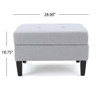 Storage Ottoman With Birch Wood Legs And Cushioned Top For Comfort