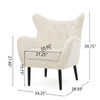 Style Velvet Arm Chair With Wingback And Flared Arms - Ivory
