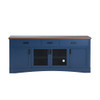 TV Console Stand, Glass Doors & Storage Drawers, Adjustable Shelves