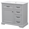 36" Bathroom Vanity With Sink, 2 Tip Out Drawers, Soft Close Hinges