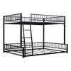 Bunk Bed Frame With Ladder And Safety Guardrails