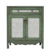 Bathroom Vanity With Rectangle Sink, Tip Out Tray - Antique Blue Green