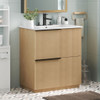 Fluted Bathroom Vanity With Ceramic Sink, Soft Close Slides