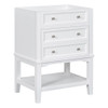24" Bathroom Vanity Without Sink, Base Only, Storage Cabinet With Drawer And Open Shelf - White