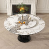 Round Dining Table With Lazy Susan For Kitchen, Dining Room - Black / White