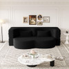 Modern Floor Sofa, With 2 Pillows, Convertible Teddy Fabric Foam Filled Bed