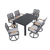 Outdoor Patio Furniture Dining Set With Sunbrella Fabric, Rectangular Table With Umbrella Hole