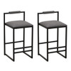 Elegant Bar Stool Set With Backrest And Footrest, Counter Height (Set of 2)