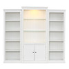 Retro Style 3 Piece Bookcase Display Cabinet With Adjustable LED Lighting, Tempered Glass Shelves - White
