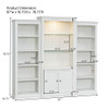Retro Style 3 Piece Bookcase Display Cabinet With Adjustable LED Lighting, Tempered Glass Shelves - White