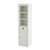 Retro Style 75'' Tall Display Shelf With Cabinet For Hallways Living Room Kitchen - White