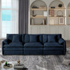 Modern Chenille Oversized Deep Seat Sectional Sofa With Pillows