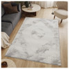 Geometrix - 5'3" X 7'3" Medallion Area Rug With Geometric 3D Effect - Ivory / Gray