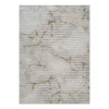Geometrix - 5'3" X 7'3" Area Rug With Geometric, 3D Effect - Ivory / Gray