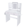 Elegant LED Mirror Vanity Dressing Table With Adjustable Lights, Drawers & Storage - White