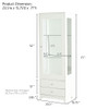 Modern Upholstered Glass Display Cabinet With Adjustable LED Light - White