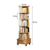 6 Tier Rotating Bookshelf With Wheels And Drawer, 360° Spinning Design, Space Saving Storage, For Home - Wood