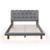 Platform Bed With LED Frame, Thick & Soft And Button Tufted Design Headboard