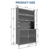 Tall Kitchen Pantry Cabinet With Flip Doors And Pegboard, Anti Tip Steel Storage Hutch