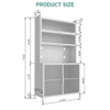 Tall Kitchen Pantry Cabinet With Flip Doors And Pegboard, Anti Tip Steel Storage Hutch