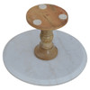Cake Stand With Marble Top - Light Brown