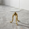Modern Small Coffee Table With Microcrystalline Stone Top And Carbon Steel Legs - Gold