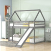 House Shape Bunk Bed With Slide And Ladder