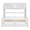 House Platform Beds With 2 Drawers, Side By Side Design