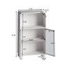 Storage Cabinet With Shelves And Glass Door, Freestanding Organizer For Bathroom - White